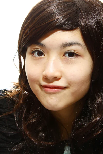 흰 배경에 고립 된 아름다운 아시아인 여자 — 스톡 사진