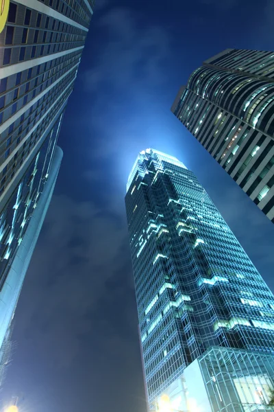 Modern skyscrapers at night — Stock Photo, Image