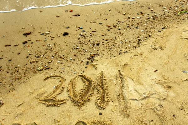 2011 on sand — Stock Photo, Image
