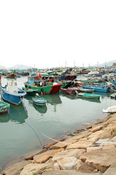 Cheung Chau sea view in Hong Kong, with fishing boats as backgro — Stock Photo, Image