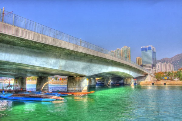 Puente de Hong Kong y centro de la ciudad en el día —  Fotos de Stock