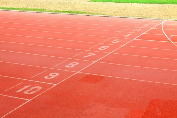 Running track lanes for athletes — Stock Photo, Image
