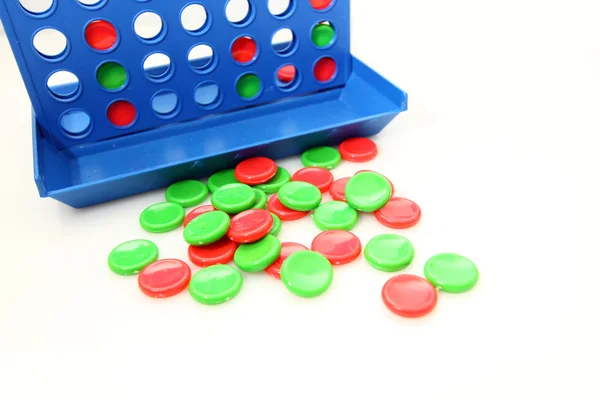 Quatre dans un jeu de bingo en ligne isolé sur fond blanc — Photo