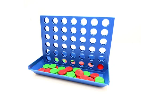 Patru într-un joc de bingo linie izolat pe fundal alb — Fotografie, imagine de stoc