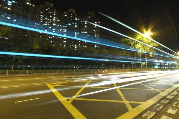 Traffic in Hong Kong at night — Stock Photo, Image