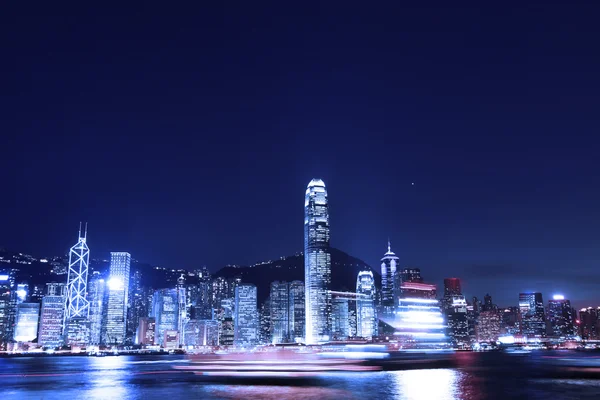 Hong kong skyline por la noche —  Fotos de Stock