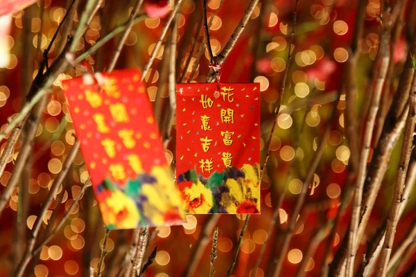 Kinesiska röda paket dekorationer — Stockfoto