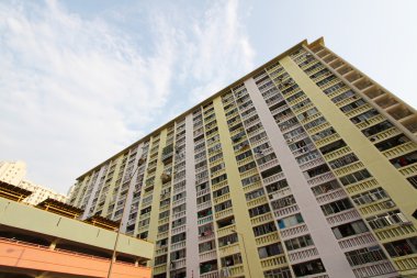 Packed Hong Kong public housing estate clipart