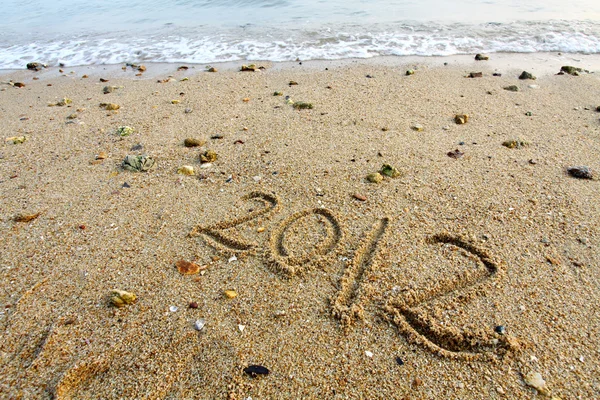 2012 words on sand — Stock Photo, Image