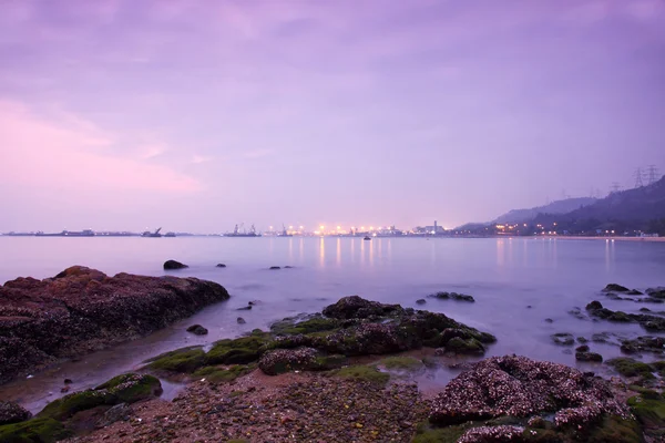 Zachód słońca nad oceanem w Hongkongu — Zdjęcie stockowe