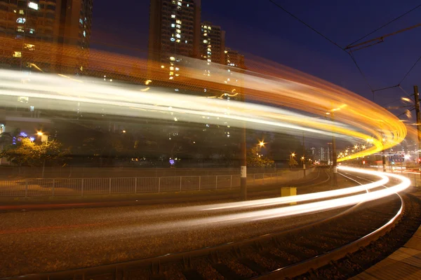 Traffic in modern city, light rail. — Stock Photo, Image