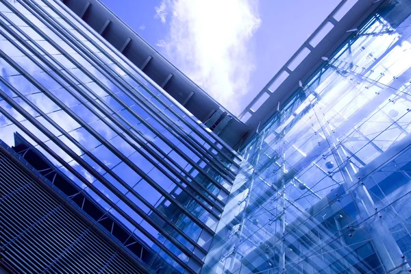 Office windows blå tonad — Stockfoto