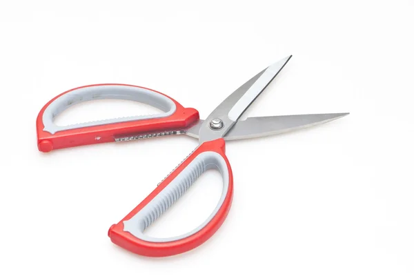 Red scissors isolated on white background — Stock Photo, Image