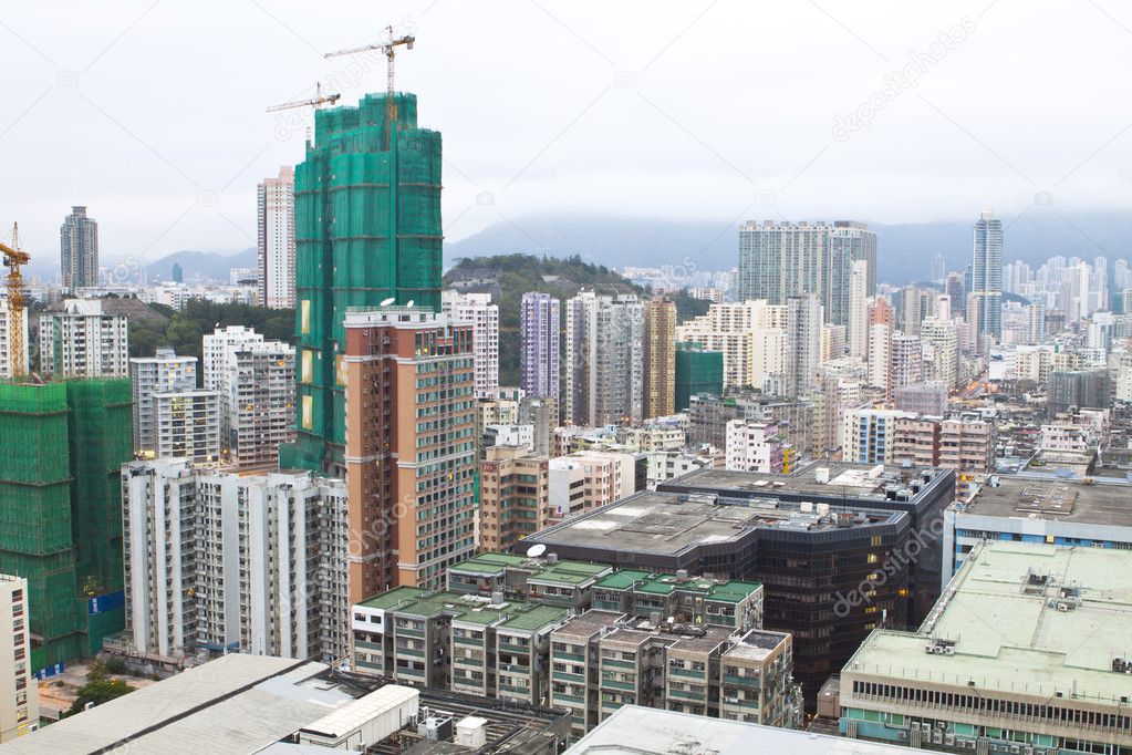 Hong Kong downtown cityscape