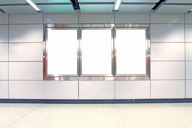 Blank billboard in train station clipart