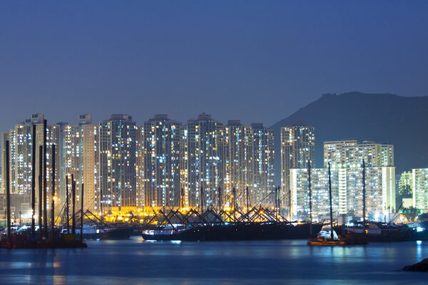 Hong Kong downtown along the coast