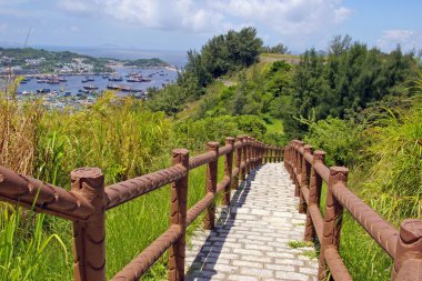 Hiking trail in Cheung Chau at peak clipart