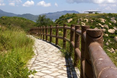 Hiking trail in Cheung Chau at peak clipart