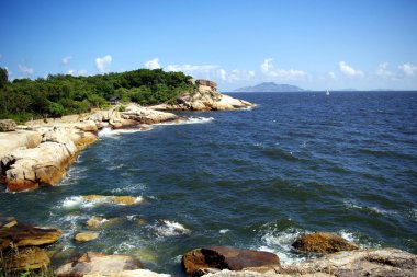 cheung chau, hong kong hill üstten görüntüleme