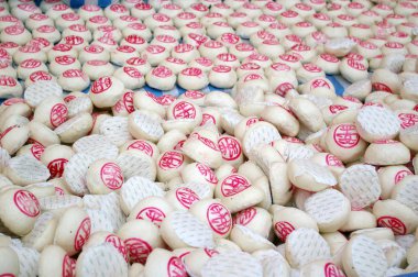 Lucky buns in Cheung Chau Bun Festival Hong Kong clipart