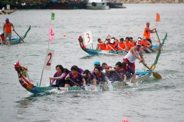 Dragon boat race in Hong Kong clipart