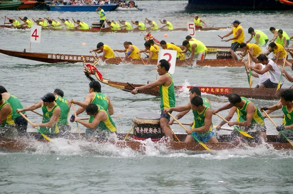 stock image Dragon boat race in Tung Ng Festival, Hong Kong