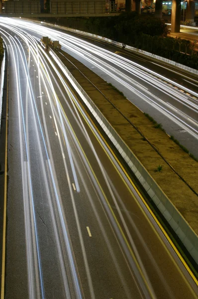 Light trails at highway — Stock Photo, Image