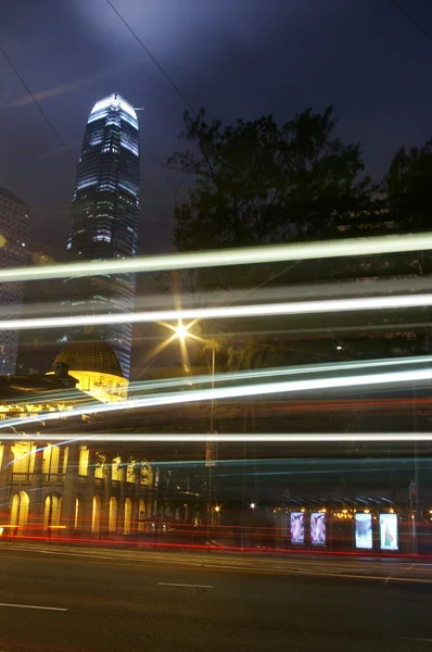 Traffico in Hong Kong di notte — Foto Stock