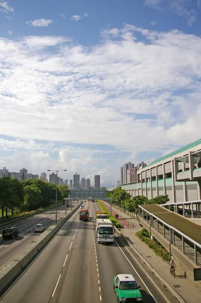 Forgalom a Hong Kong-ban, a nap — Stock Fotó