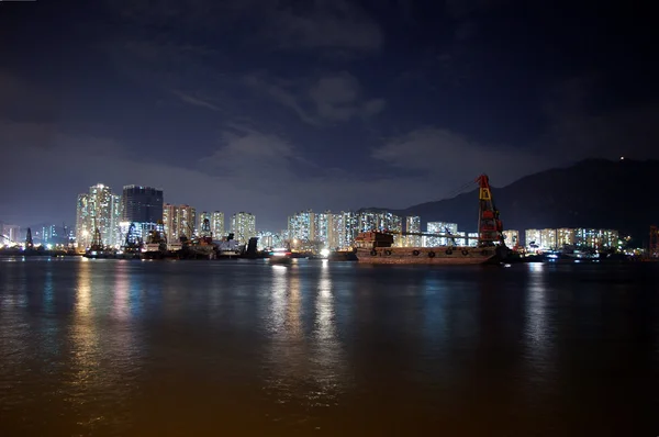 Hong kong města podél pobřeží — Stock fotografie