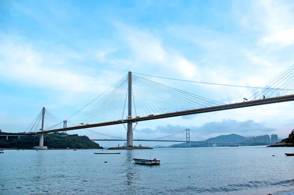 Ting kau bridge w dzień w hong Kongu — Zdjęcie stockowe