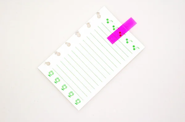 Papier notatkowy izolowany na białym tle — Zdjęcie stockowe