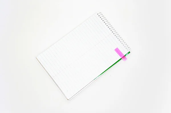 Notizbuch isoliert auf weißem Hintergrund — Stockfoto