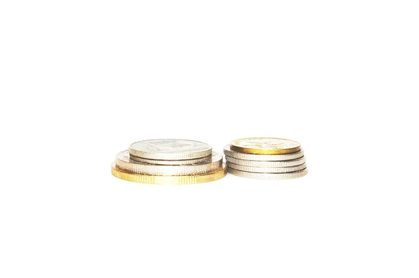 Stack of coins isolated on white background — Stock Photo, Image