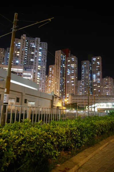 Hongkong centrum på natten — Stockfoto