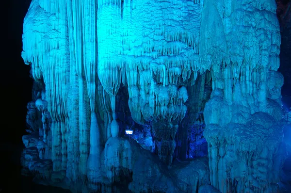 stock image Illuminated Yanzi Stalactite Caves displaying the 