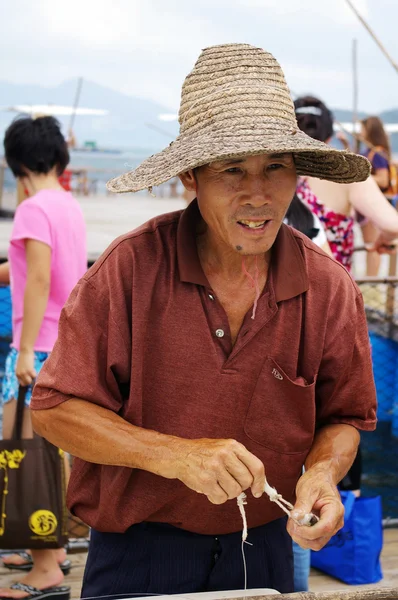 Pescatore tradizionale cinese — Foto Stock