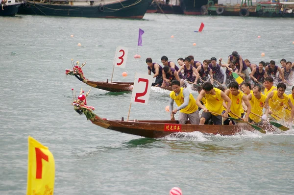 Závodu dračích lodí v hong Kongu — Stock fotografie