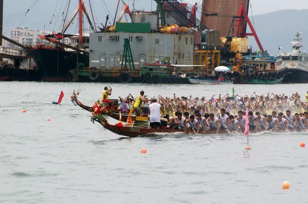 Závodu dračích lodí v hong Kongu — Stock fotografie
