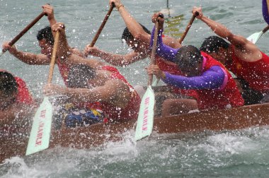 Dragon boat race in Hong Kong clipart