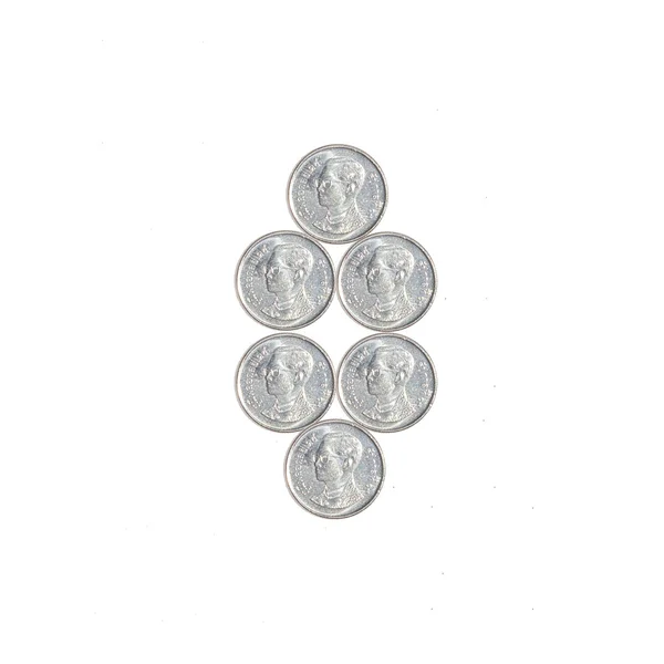 Monedas en blanco —  Fotos de Stock