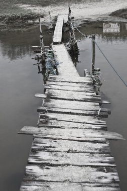 Lonely wooden pier clipart