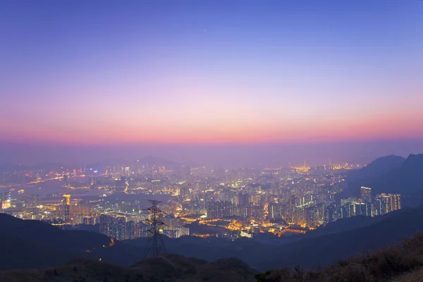 Coucher de soleil à Hong Kong au sommet — Photo