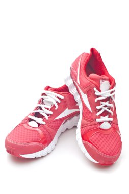 Red running sports shoes clipart