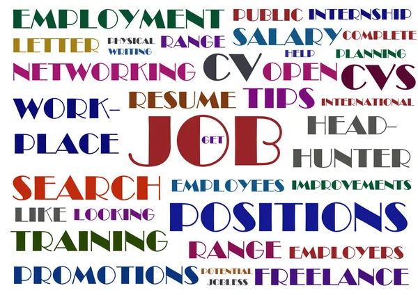 stock image Job hunting wordcloud illustration