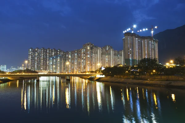 Hong Kong downtown at night — Stock Photo, Image