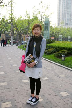Asyalı kadın seyahat shanghai, Çin.