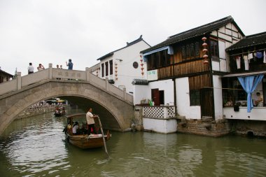 zhujiajiao su köyde shanghai, Çin.