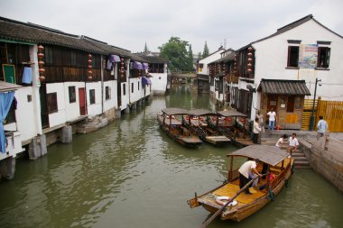 Water village in China clipart