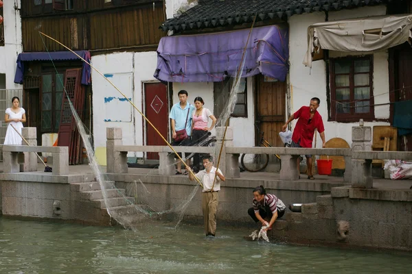 Κινέζικα ψαράς στη Σαγκάη, Κίνα — Φωτογραφία Αρχείου